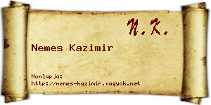 Nemes Kazimir névjegykártya